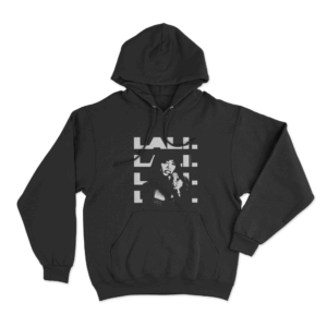 Lali Repeat Logo Portrait Unisex Hoodie Black