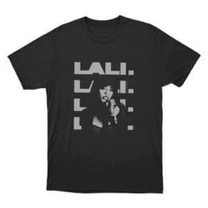 Lali Repeat Logo Portrait Unisex T Shirt Black