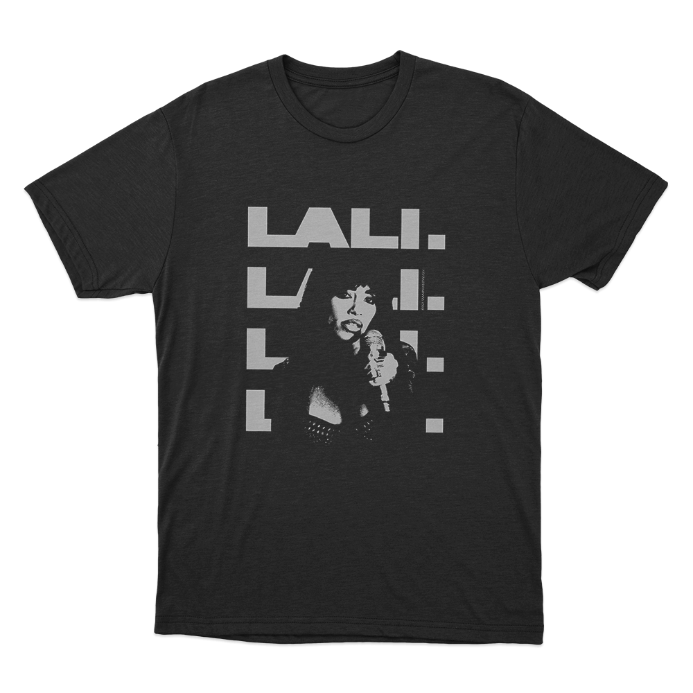 Lali Repeat Logo Portrait Unisex T Shirt Black Lali Repeat Logo Portrait Unisex T Shirt Black